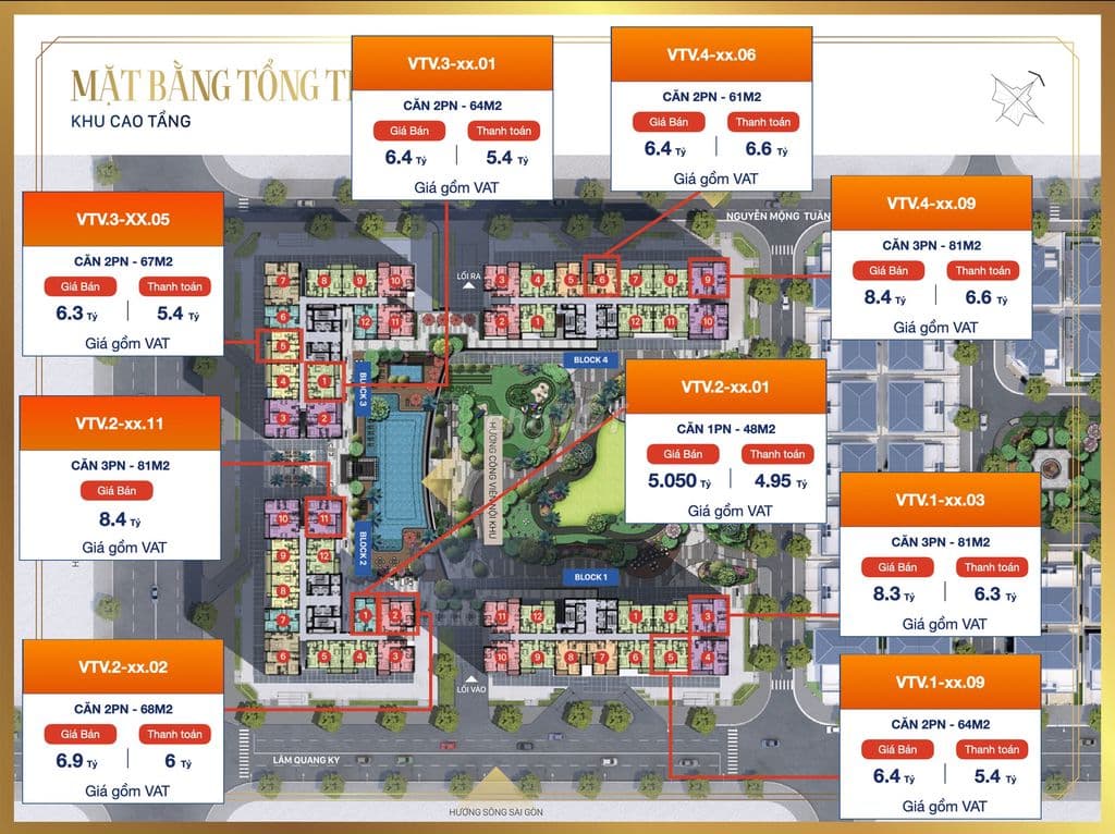 Căn hộ Victora Village 2PN Giá 6.3 tỷ, 1PN giá 5.050 tỷ full thuế phí