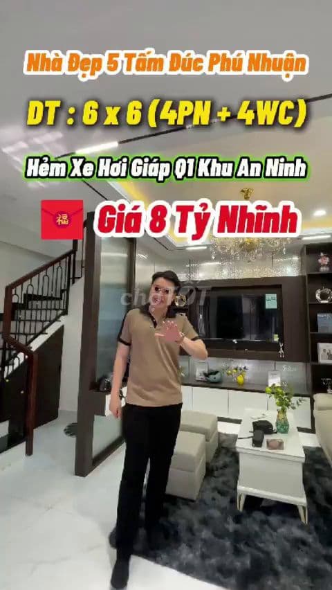 Bán nhà 5 tầng Phú Nhuận, hẻm xe hơi, 4PN, giáp Q1, giá hơn 8 tỷ