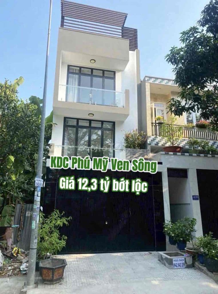 GIÁ *** THỊ TRƯỜNG NHÀ PHỐ PHÚ MỸ VEN SÔNG 5X18M GIÁ 12 TỶ 300Tr.