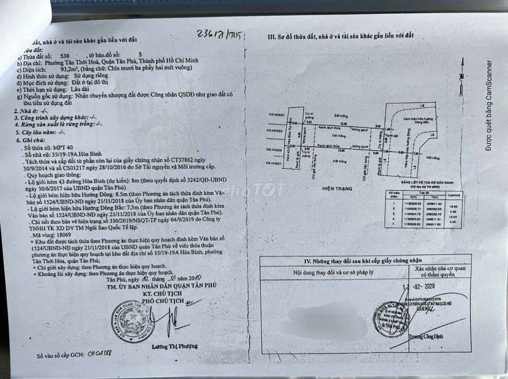 Bán 2 lô đất SHR đường Kênh Tân Hóa Q Tân Phú