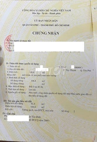 Bán nhà mặt tiền D14, P. Tây Thạnh, DT 5mx21m, 2 tầng, gần Ga T2 và T3