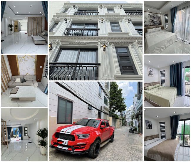 B.thự mini 3L Tân Cổ Điển,Full nthất, hẻm ôtô Cầm Bá Thước-Cạnh PXLong