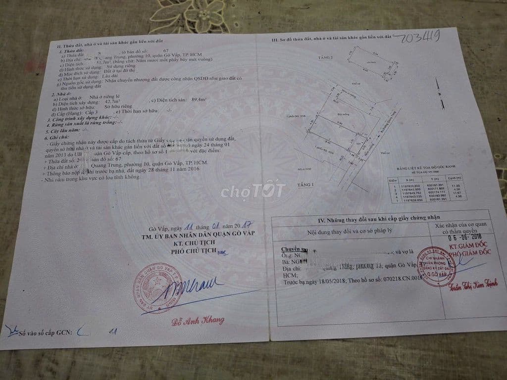 Cần bán nhà Hẻm ô tô cách 100m đường Quang Trung , Gò Vấp 4.5x12m