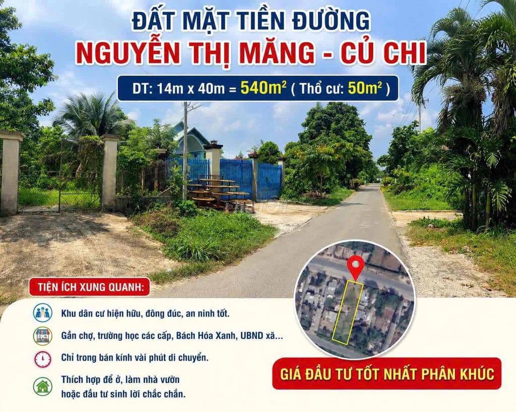 CCG: Đất mặt tiền Nguyễn Thị Măng xã Thái Mỹ Củ Chi