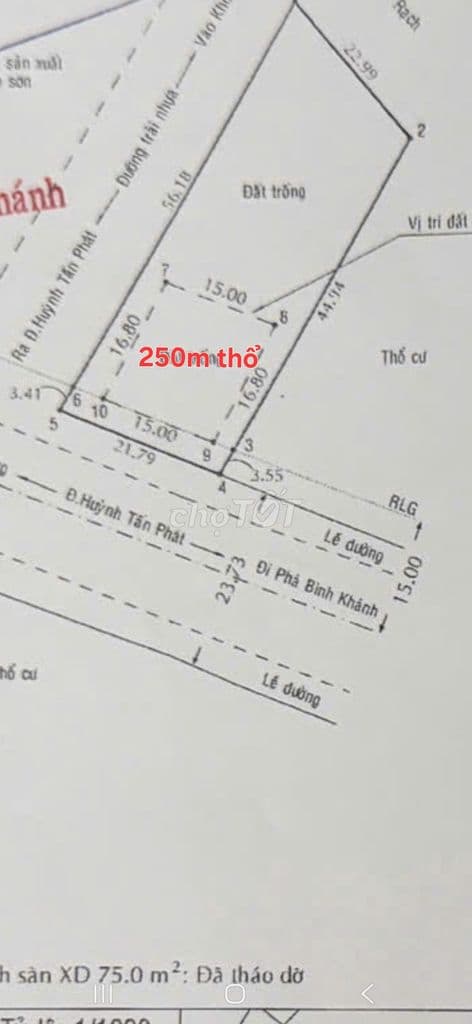 1,170m2 có 250m T, góc 2MT Huỳnh Tấn Phát, kế ngã 3 Nguyễn Bình, N Bè - Ảnh 2