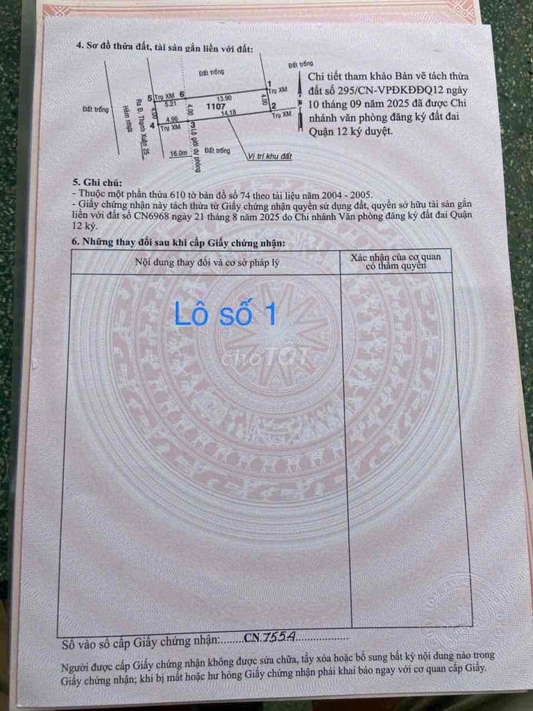 BÁN 6 NỀN 1/ TX25. Đường Thông - Ảnh 3