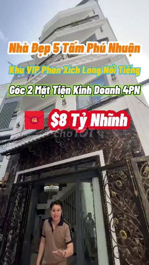 Bán nhà 5 tầng Phan Xích Long Phú Nhuận, lô góc kinh doanh, 4PN