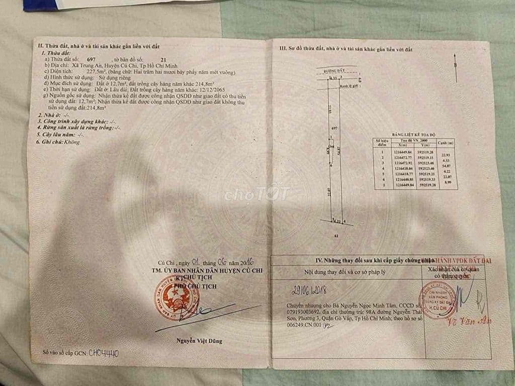 bán đất ngay chợ trung an