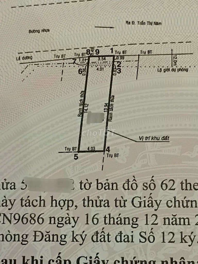 Đất mặt tiền Huỳnh Thị Hai. Gần đường Nguyễn Ảnh Thủ. Vị trí đẹp - Ảnh 2