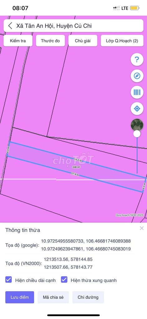 Tôi cần bán lô đất (348m2 có 290m2 tc) GIÁ 1.5 tỉ,ngay Cầu vượt củ chi - Ảnh 3