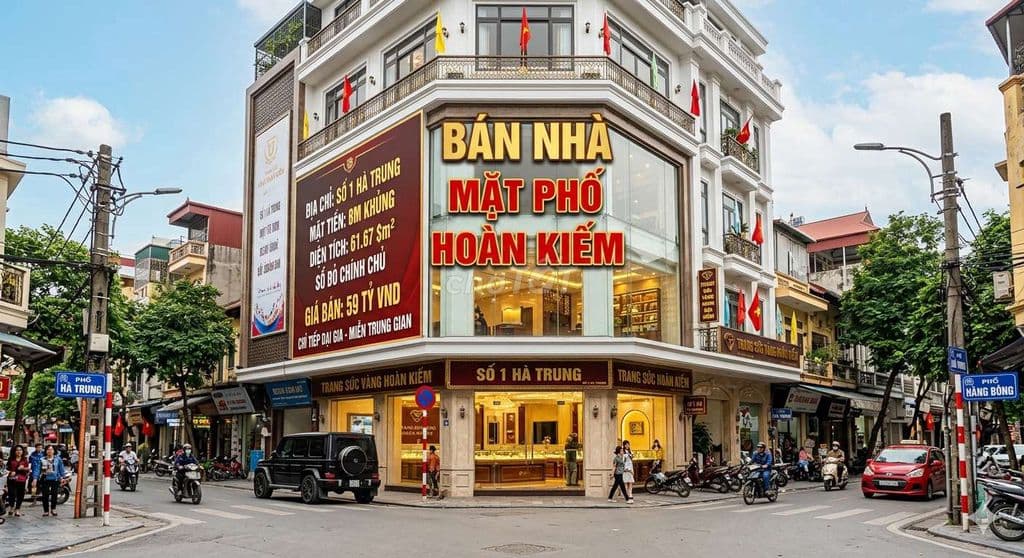 ĐẮC ĐỊA BẬC NHẤT PHỐ HÀ TRUNG, HOÀN KIẾM – MẶT TIỀN KHỦNG 8M