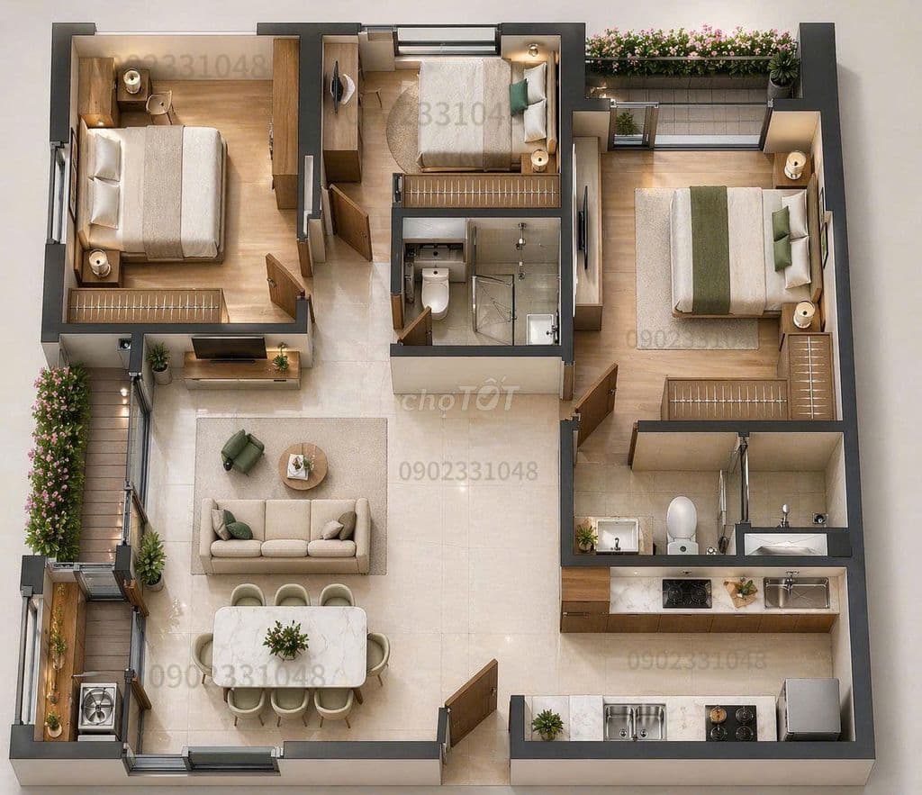 Mizuki Park-Trellia Cove 3PN2WC 97m2 2 ban công cực hiếm giá 6.727 tỷ