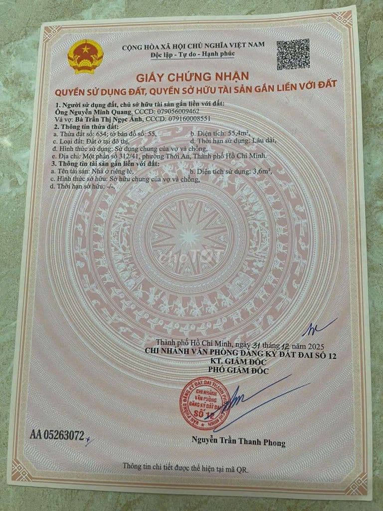 SÁT MẶT TIỀN 55M2, 4.5MX12.5M, CHỈ 2.88 TỶ, THẠNH XUÂN QUẬN 12. - Ảnh 3