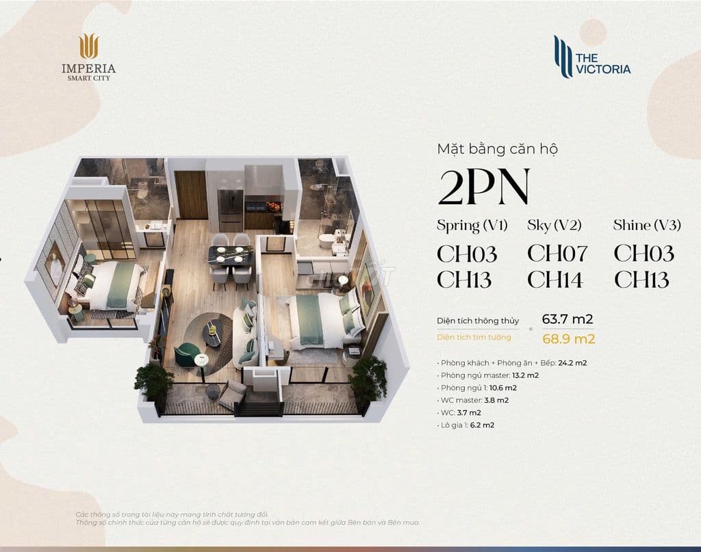 Bán căn 2N2VS 63m2 V3, phân khu 2 hầm, gần khu vực Mỹ Đình - Ảnh 2