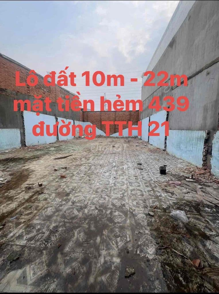 Đất mặt tiền hẻm 439 Đường TTH 21 Q12
