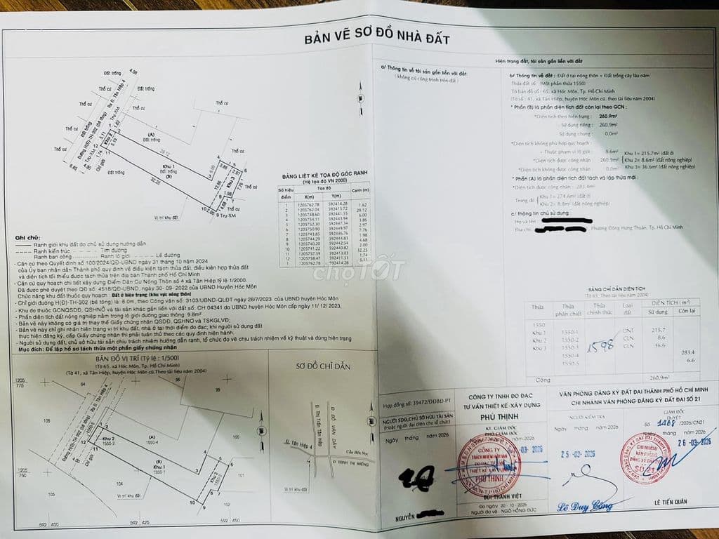 Bán 2 lô đất nở hậu L, 283m và 260m, 1 sẹc Tân Hiệp 4, sát thị trấn HM - Ảnh 2