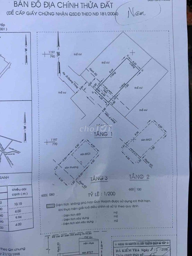 BÁN ĐẤT TẶNG NHÀ 3 TẤM HẺM XE 📍 Địa chỉ: 417/49 quang trung phư
