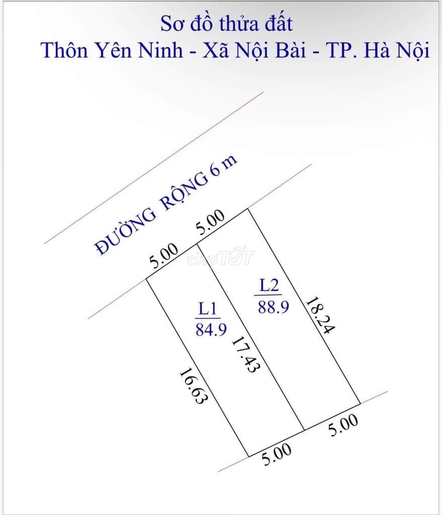bán đất 88.9m2 Yên Ninh - Sóc Sơn - giá chỉ hơn 1 tỷ