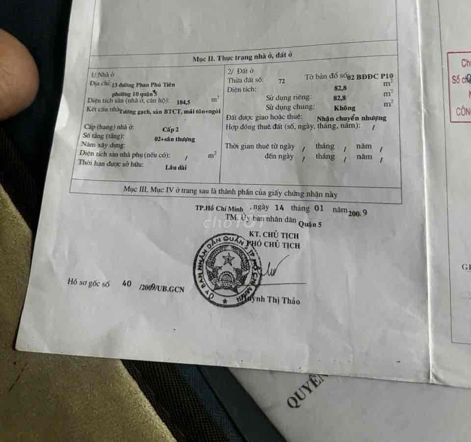 Siêu Rẻ Mặt Tiền Quận 5 - Ảnh 2