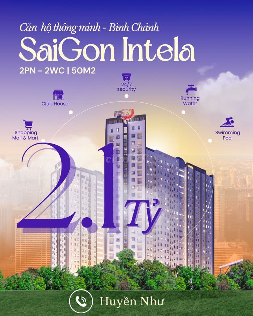 Căn hộ Saigon Intela - Nhà ở thương mại Bình Chánh- Đang làm sổ