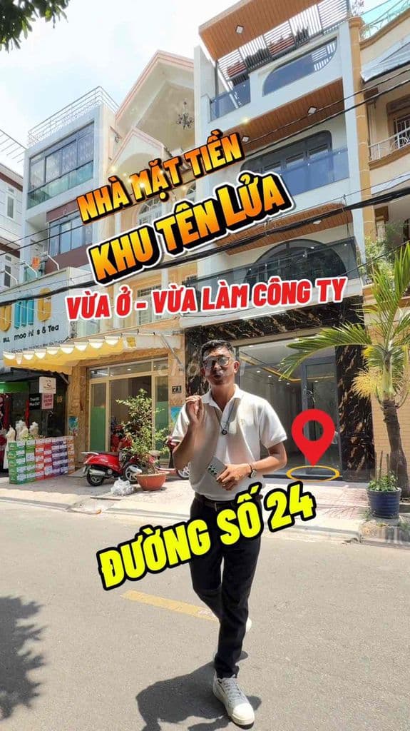 NHÀ MẶT TIỀN KHU TÊN LỬA - ĐƯỜNG SỐ 24 - VỪA Ở SANG - VỪA LÀM CTy