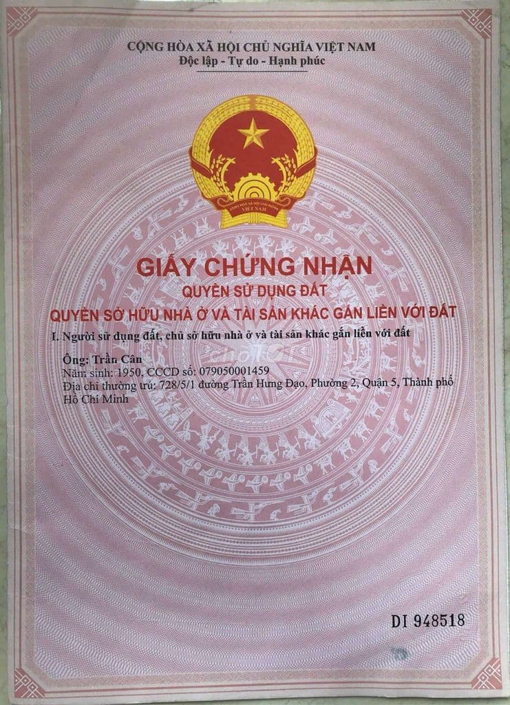 BÁN NHÀ QUẬN 5 CHÍNH CHỦ - TRUNG TÂM HCM