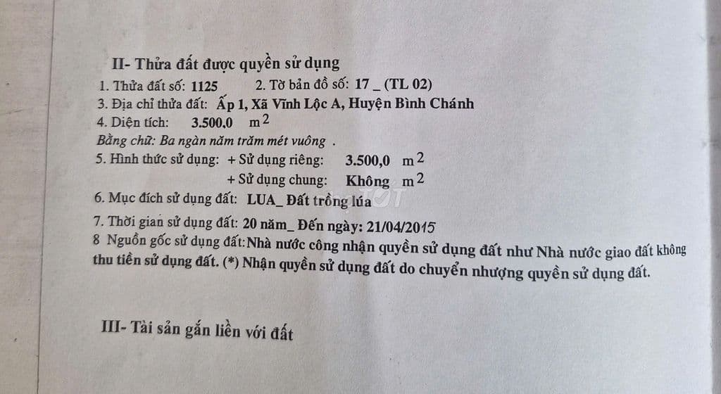 đất nông nghiệp Bình chánh Tphcm
