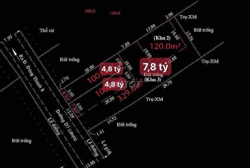 BÁN LÔ ĐẤT MẶT TIỀN ĐÔNG THẠNH 8-1 Giáp Q12 - 450m2- 7tỷ xxx