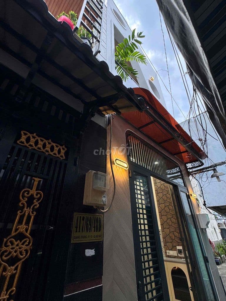 Nhà Đẹp HẺM THÔNG 3 PHÒNG NGỦ 2.5 tấm đúc thật BTCT hoàn công đủ 417/