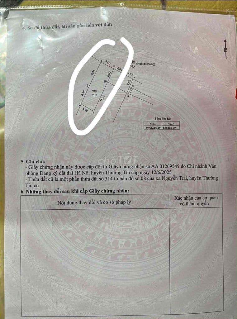 đất xã thượng phúc 81,3m có sổ bao sang tên sát sân vận động olympic