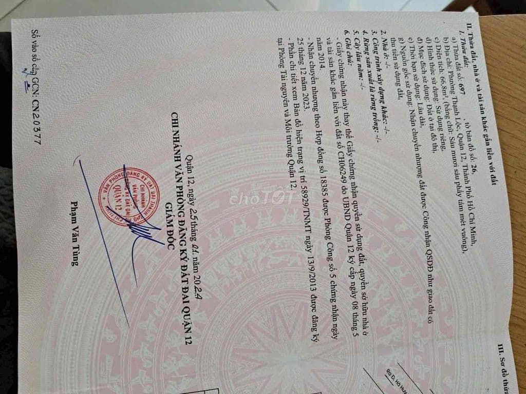 bán đất chung cư thạnh lộc hẻm thông xe hơi 6m - Ảnh 3