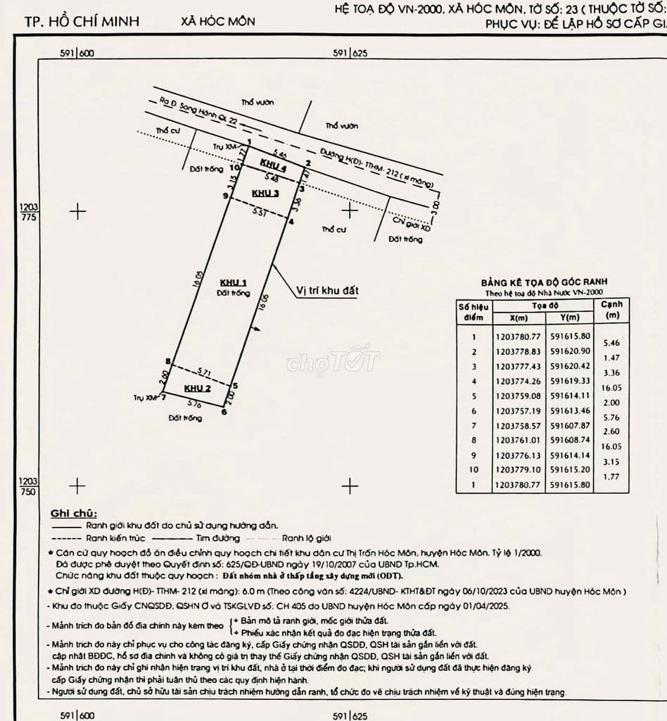 Đất thổ cư hẻm Song Hành, thị trấn Hóc Môn, 5.5m x 23m, 3.5 tỷ - Ảnh 2