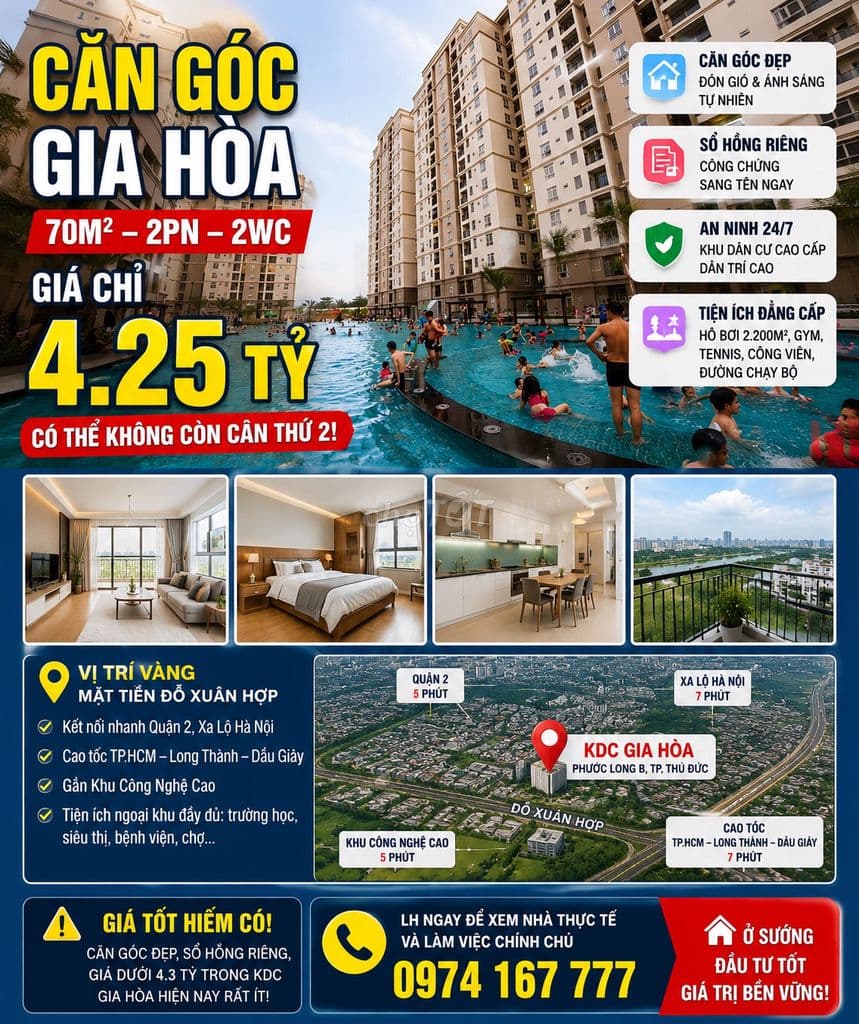 CĂN GÓC GIA HÒA 70M²
