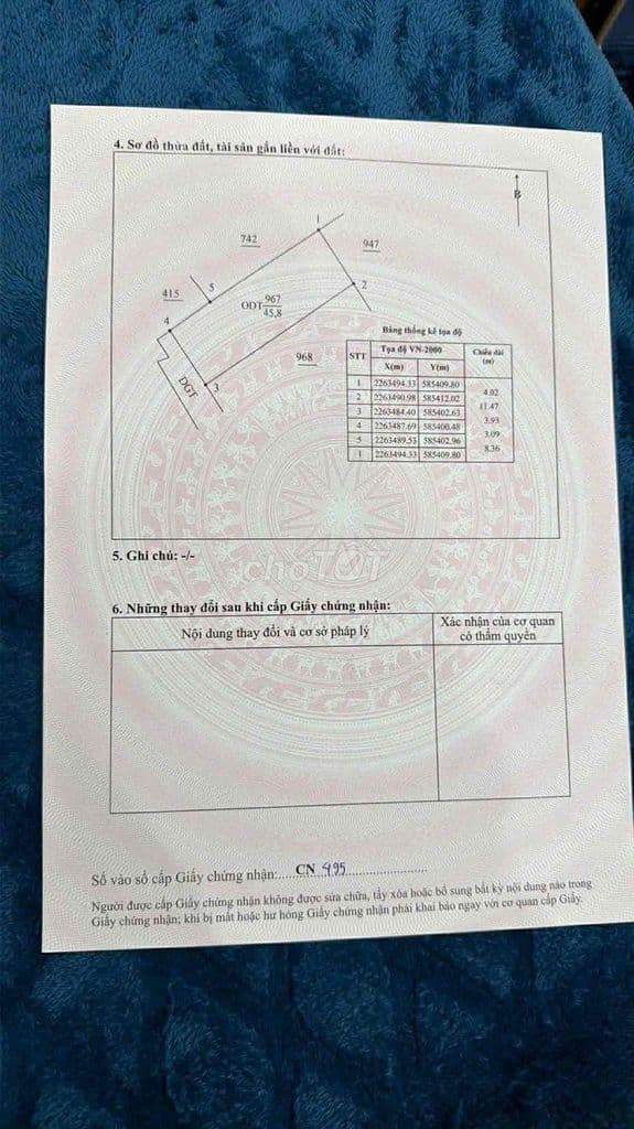chính chủ e cần bán 45,8 m2 hướng Tây Nam ,khu đất đẹp.đường to.
