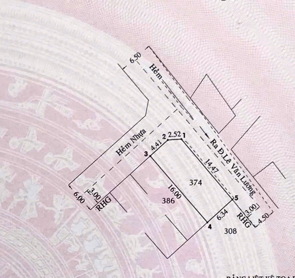 BÁN ĐẤT 2 MẶT TIỀN LÊ VĂN LƯƠNG, NGANG 6,4M, GIÁ NHỈNH 4 TỶ