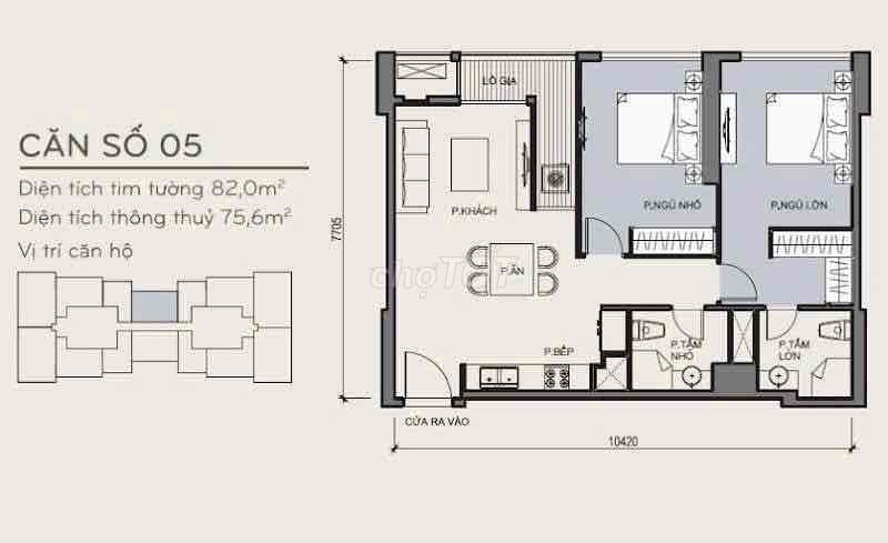 bán 2PN - 82m2 -Landmark 4, Layout vuông, giá : 8.8tỷ/bao phí