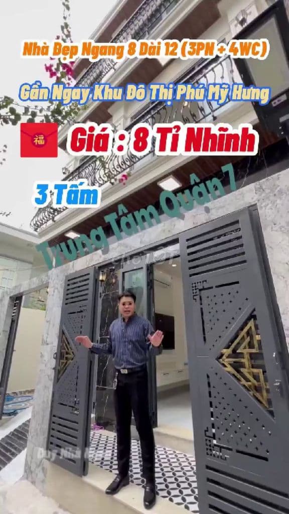 Nhà Quận 7 mới xây 3 tấm góc 2 mặt thoáng 3PN Master giáp Q4 giá 8 tỷ