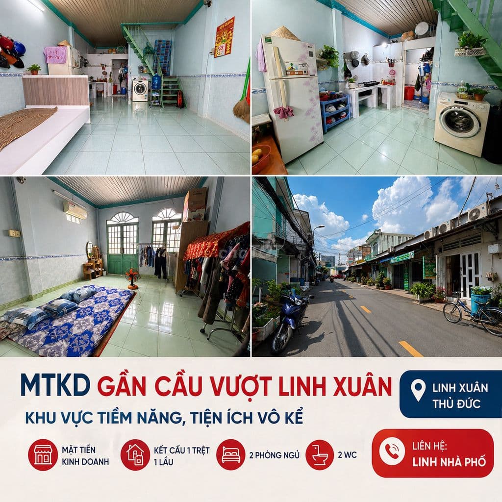 Nhà 2 tầng MTKD gần Cầu Vượt Linh Xuân, hẻm xe hơi 6m, nhỉnh 3tỷ9