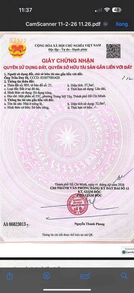 𝐗Ả 𝐋Ỗ 𝐥ô đấ𝐭 𝟓𝟏.𝟕𝐦² 𝐠ầ𝐧 𝐍𝐠𝐮𝐲ễ𝐧 Ả𝐧𝐡 𝐓𝐡ủ, 𝐓𝐫𝐮𝐧𝐠 𝐌ỹ 𝐓â𝐲, 𝐠𝐢á 𝟑.𝟑𝟓 𝐭ỷ