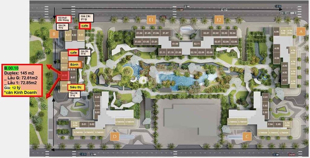 DUPLEX THƯƠNG MẠI MASTERI CENTRE POINT – CĂN HIẾM MẶT NGOÀI THÁP B