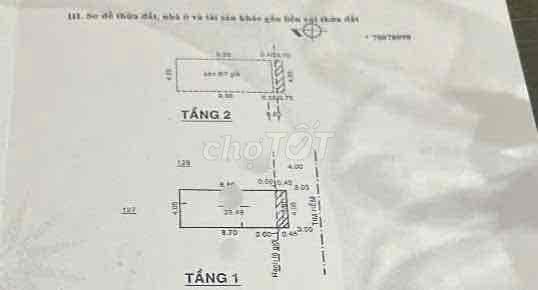 NHÀ 4m ❌ 10m, 2 tầng sát chợ Tân Trụ, hẻm thông, 4 tỷ 3