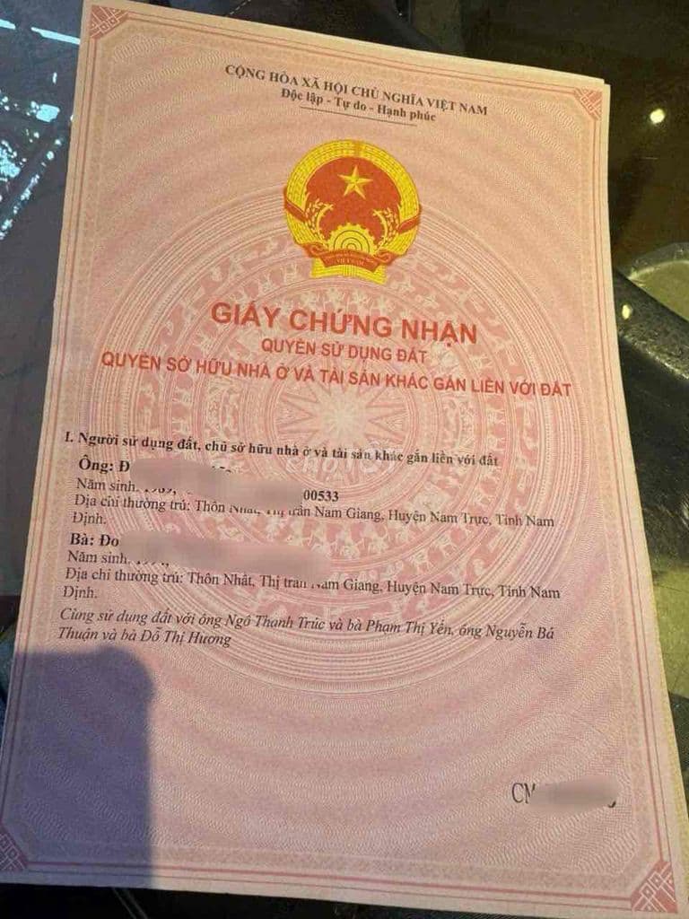 Sổ đỏ chung phôi riêng . Vĩnh hưng . Hoàng mai