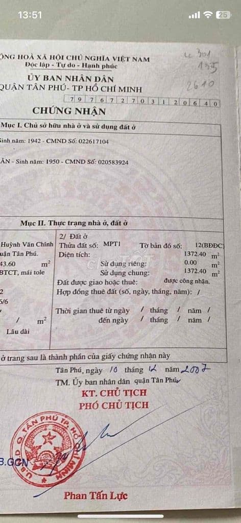 Chung cư Huỳnh Văn Chính, tầng 5