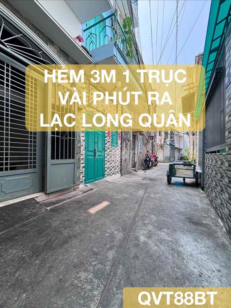Nhà hẻm 1 trục, vài bước ra HXH, trung tâm Tân Bình, Lạc Long Quân, 2x - Ảnh 3