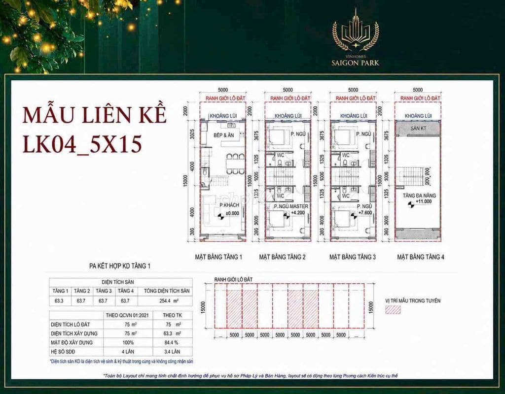 Nhà Liền Kề 1 trệt 3 lầu Vinhomes Sài Gòn Park Giá Tốt - Ảnh 3