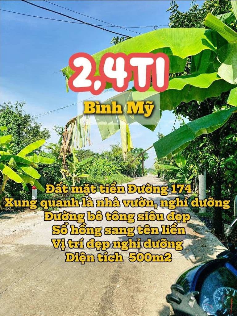 Đất Cây Lâu Năm Bình Mỹ Củ Chi 500m2 Mặt Tiền Đường 174 Giá 2.4 Tỷ