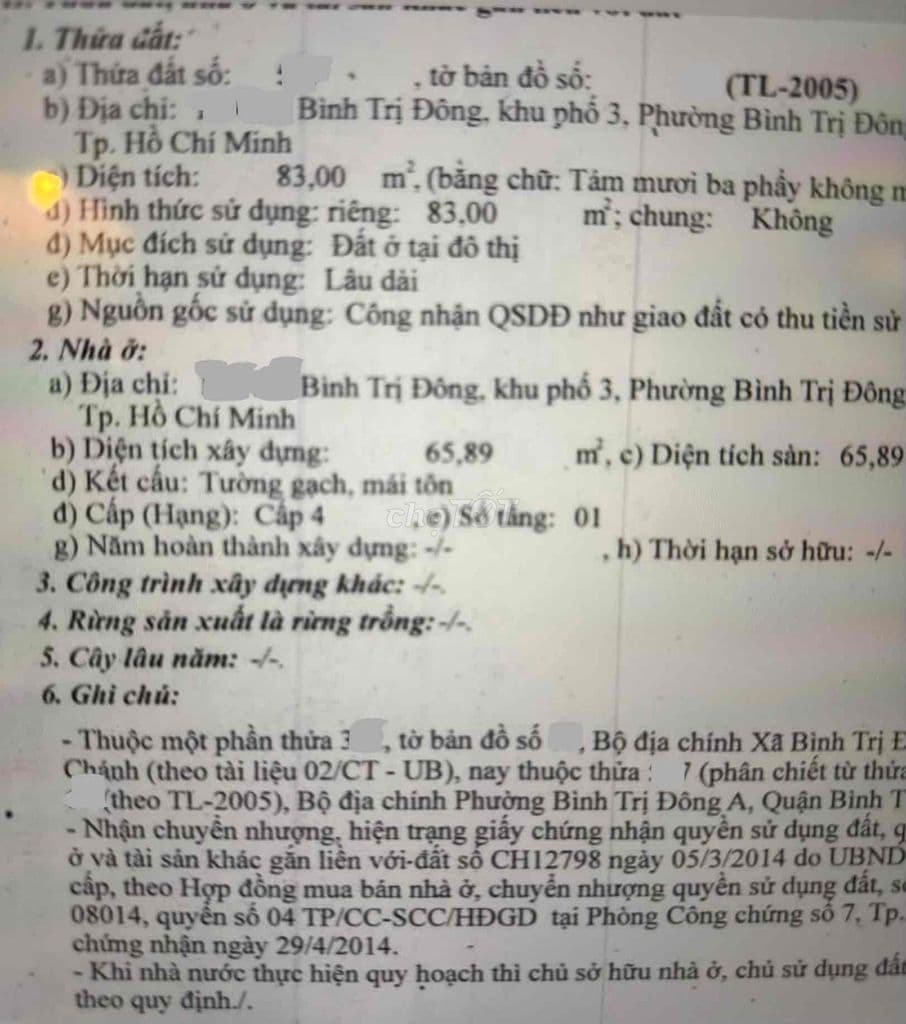 cần bán nhà hẻm xe hơi 83m2 đường bình trị Đông Bình Tân