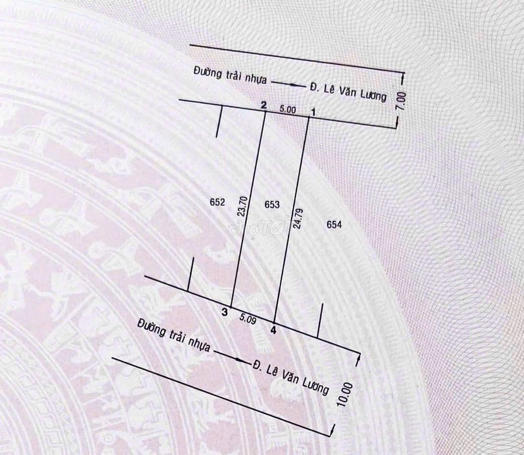Chủ bán 2 mặt tiền, 122m2, chỉ 100m ra Lê Văn Lương, 4.7 tỷ