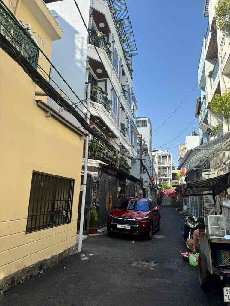 Nhà HXH- Mới Tinh 55m2( 4.4x12 nở hậu nhẹ), 4PN, Bùi Quan