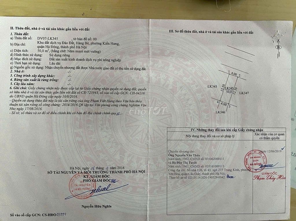 BÁN LÔ ĐẤT 50M DV HÀNG BÈ KIẾN HƯNG -VỊ TRÍ VÀNG KINH DOANH